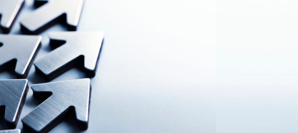 metal arrow icons pointing upward