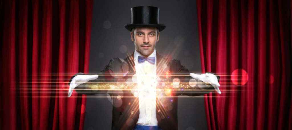 Magician performing trick