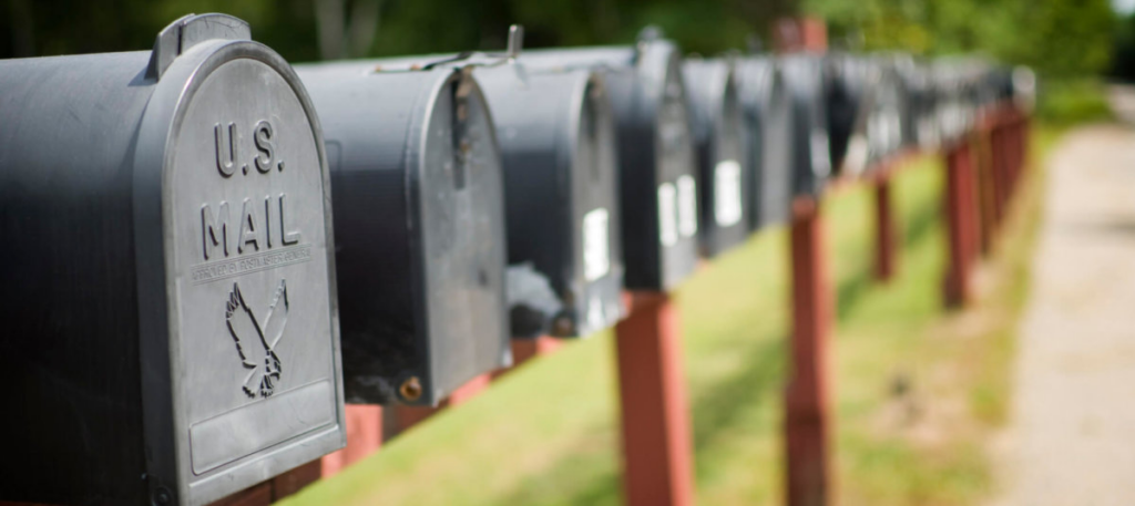 Row of mailboxes